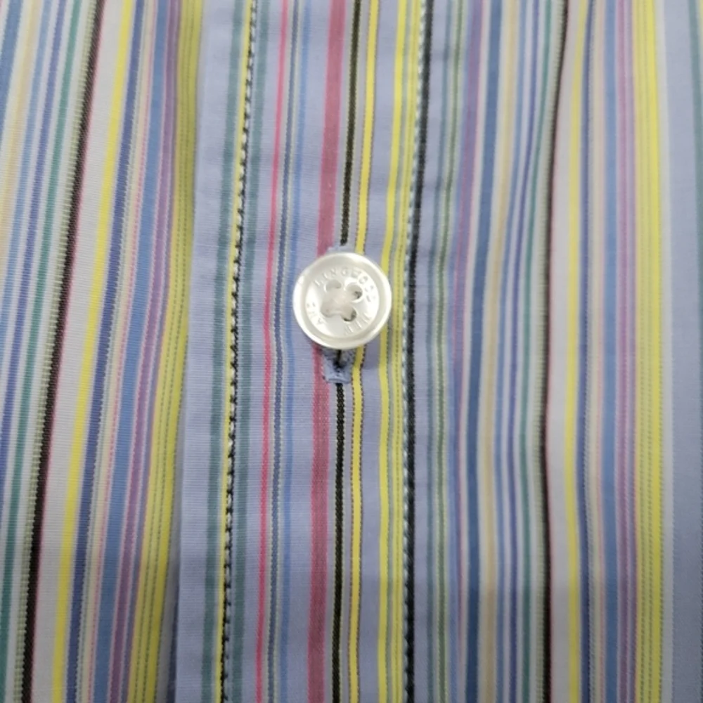 New & Lingwood Men's Striped Dress Shirt Neck Size 16.5 Colorful Office Business